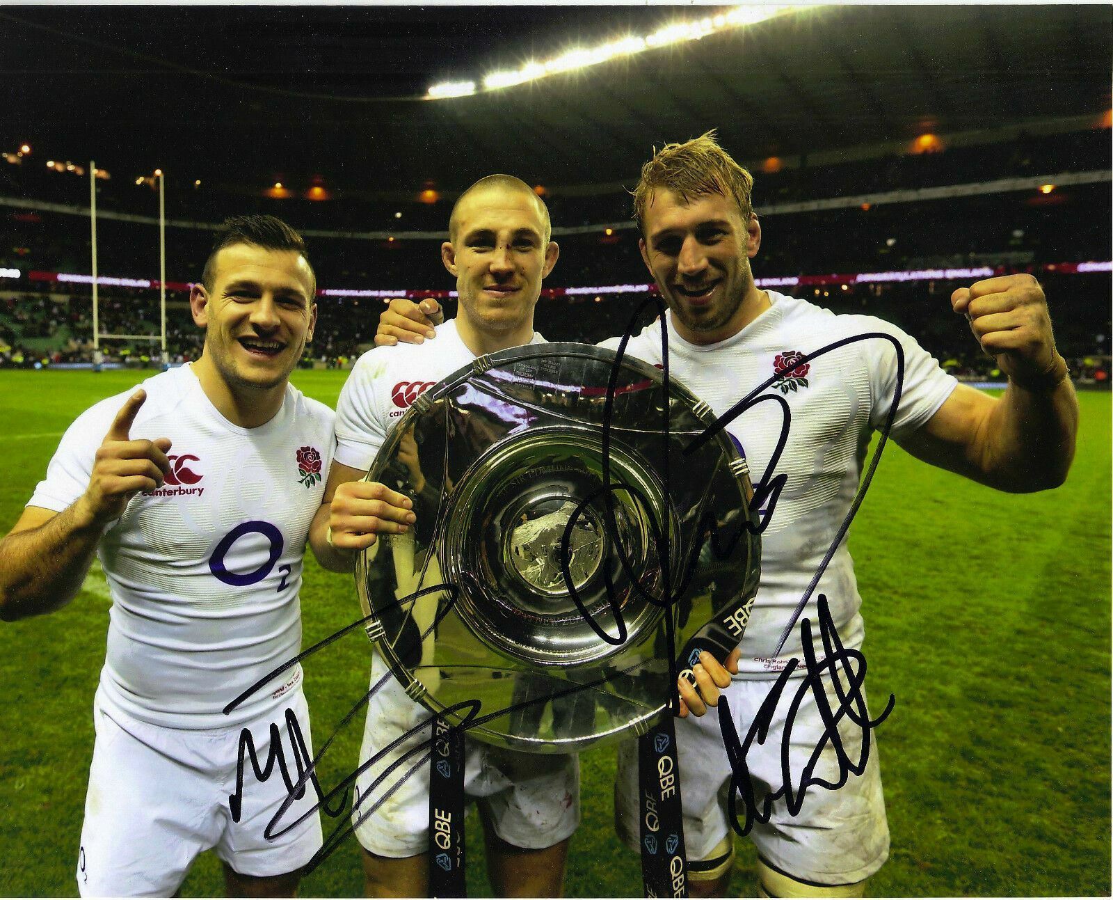 Chris Robshaw Mike Brown Danny Care Signed 10X8 Photo Poster painting England Harlequins (2356)