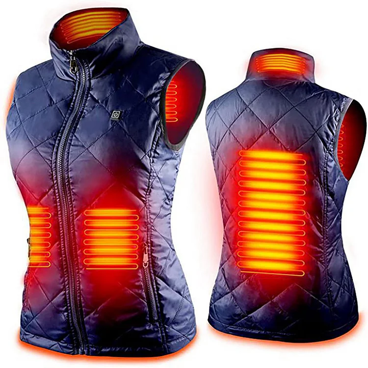 Winter Clearance Sale! pstuiky Heated Vest, Women 5 Zone Smart Heating Vest USB Charging Warm Vest Smart Heating Jacket Stand Collar Vest Leisure Blue XXL