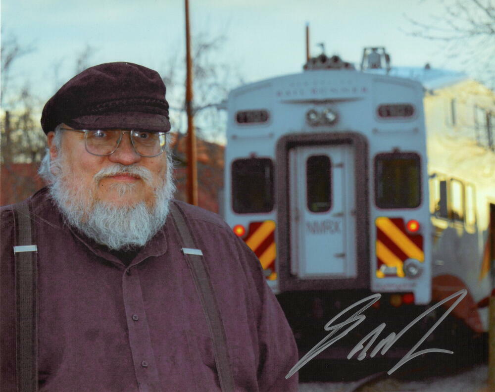 GEORGE RR MARTIN SIGNED AUTOGRAPH 8X10 Photo Poster painting - GAME OF THRONES WRITER & CREATOR