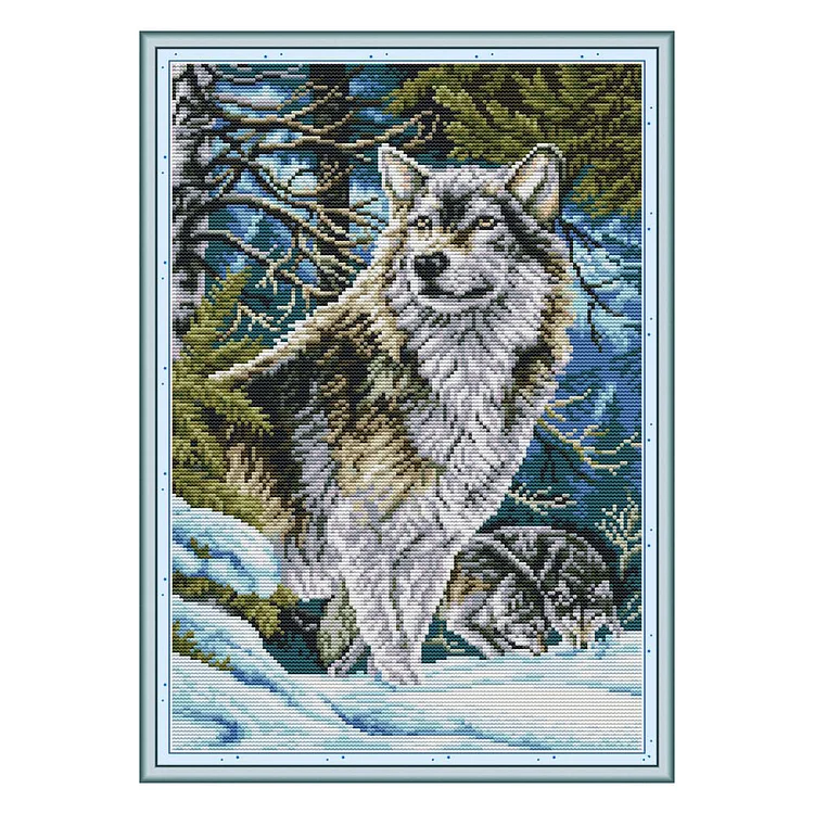 Leader Wolf 14CT Printed Cross Stitch Kits (31*42CM) fgoby