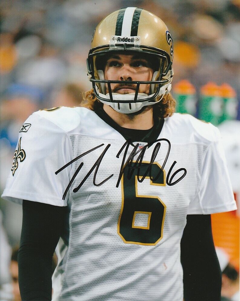 THOMAS MORSTEAD SIGNED NEW ORLEANS SAINTS PUNTER 8x10 Photo Poster painting #2 NFL EXACT PROOF