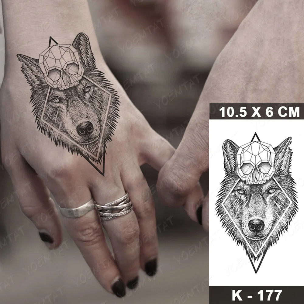 Waterproof Temporary Tattoo Sticker Starry Sky Galaxy Lion Flash Tatoo Wolf Fox Owl Arm Wrist Fake Tatto For Body Art Women Men