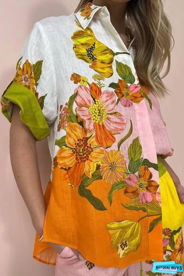 Passionate Floral Printing Two-Pieces Set