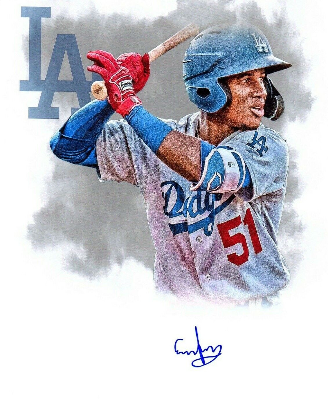 Eddys Leonard Los Angeles Dodgers prospect auto signed 8x10 baseball Photo Poster painting b