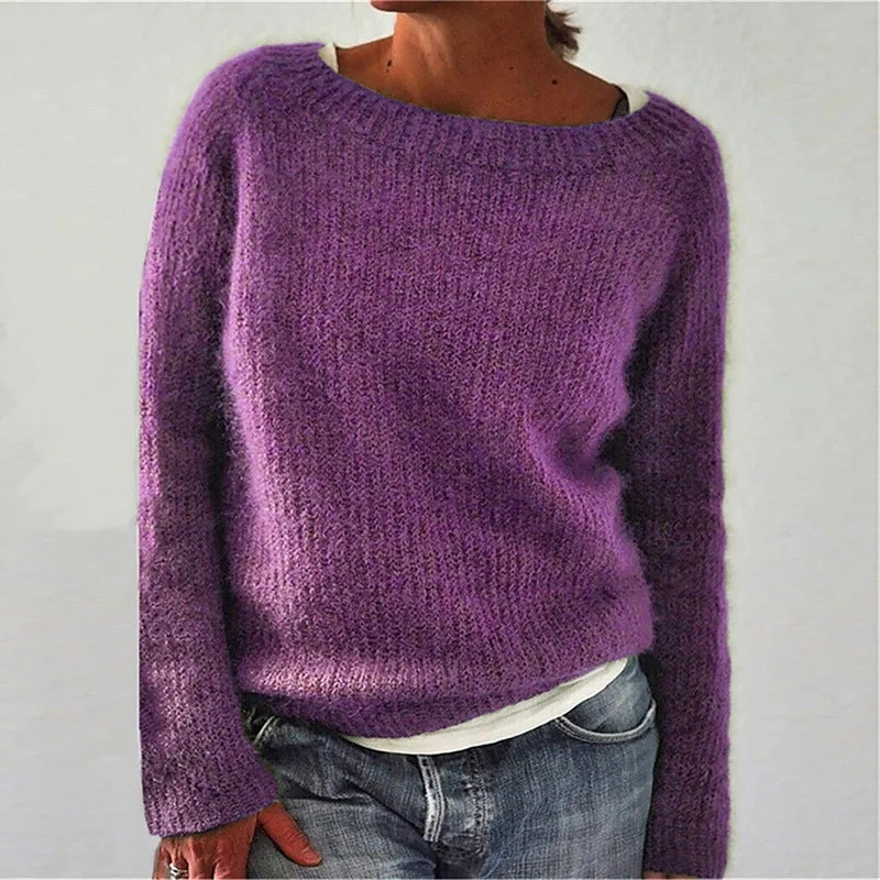 Uveng Solid Color Static Version Basic Style Sweaters