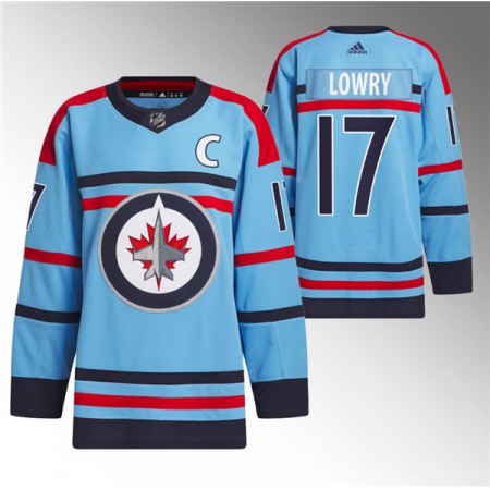 Men's Winnipeg Jets #17 Adam Lowry Light  Blue Anniversary Primegreen Stitched Jersey