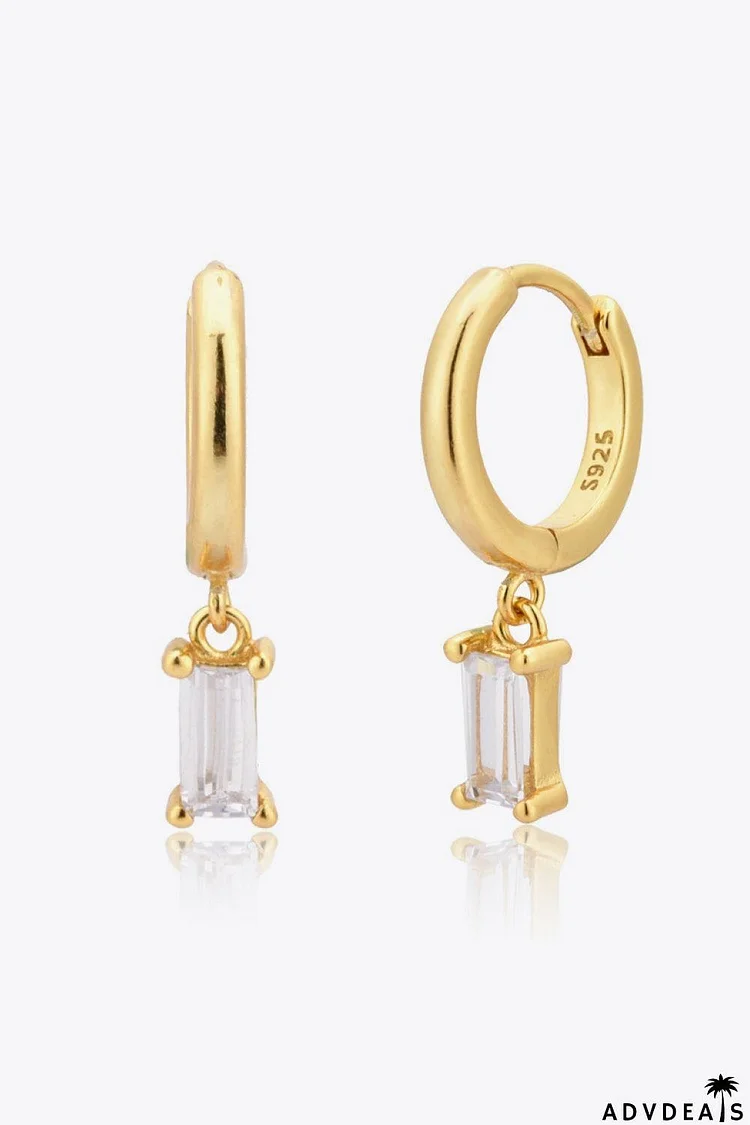 Zircon Huggie Drop Earrings