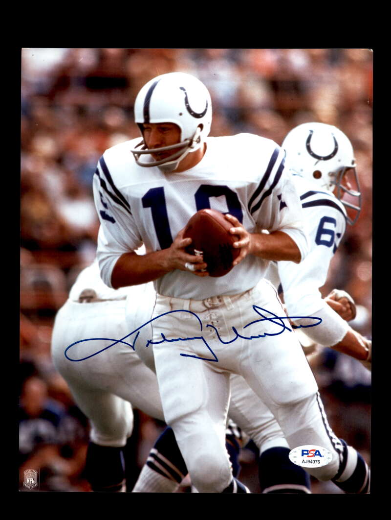 Johnny Unitas PSA DNA Coa Signed 8x10 Photo Poster painting Colts Autograph