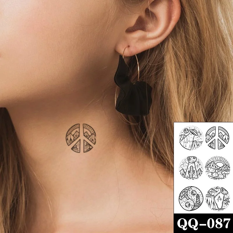 Tattoo Sticker Moon Sun Lunar Star Element Body Art Makeup Waterproof Temporary Women and Men Fake Tatoo