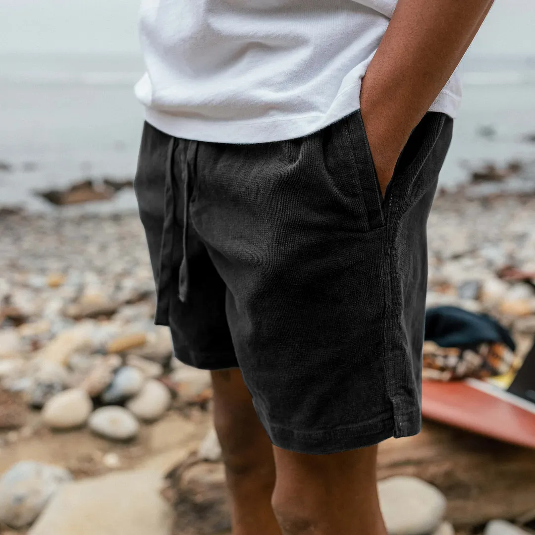 Men's Waffle-Knit Shorts &mdash; Summer Casual Beach Shorts With Drawstring Waist And Loose Fit-INSPIREUSE