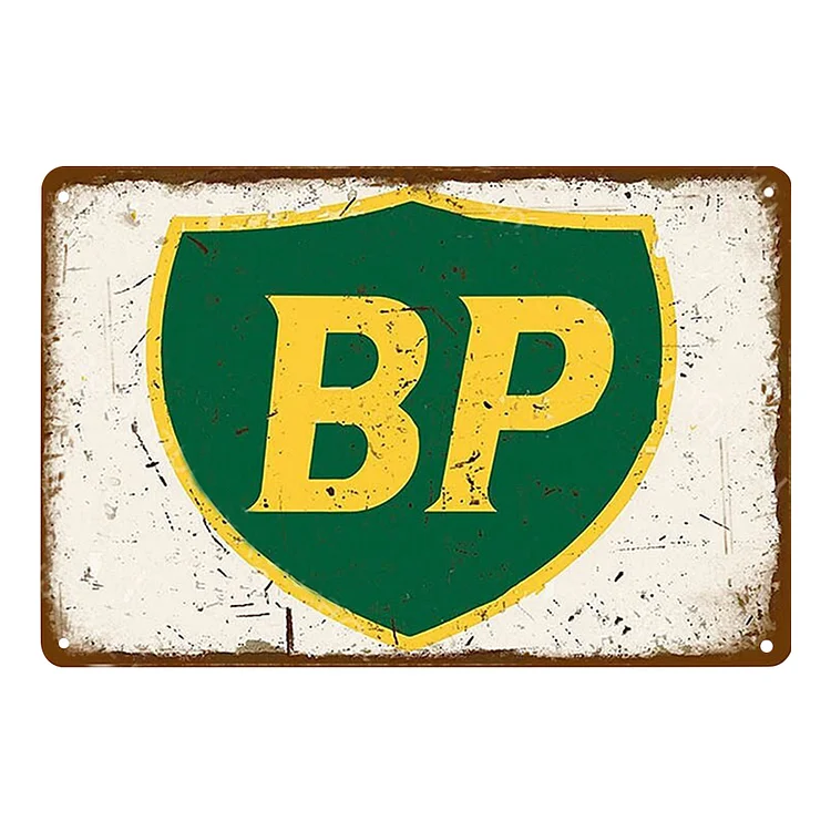 BP - Vintage Tin Signs/Wooden Signs - 7.9x11.8in & 11.8x15.7in