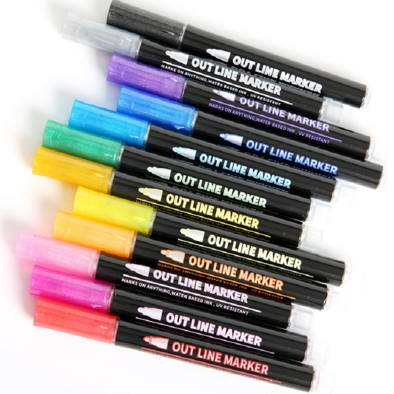 

Double line pen color hand account pen dream metal outline pen, 501 Original