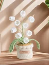 Crochet Flowers Potted Plants Decorative Crochet Ornaments DIY Gifts for Friends