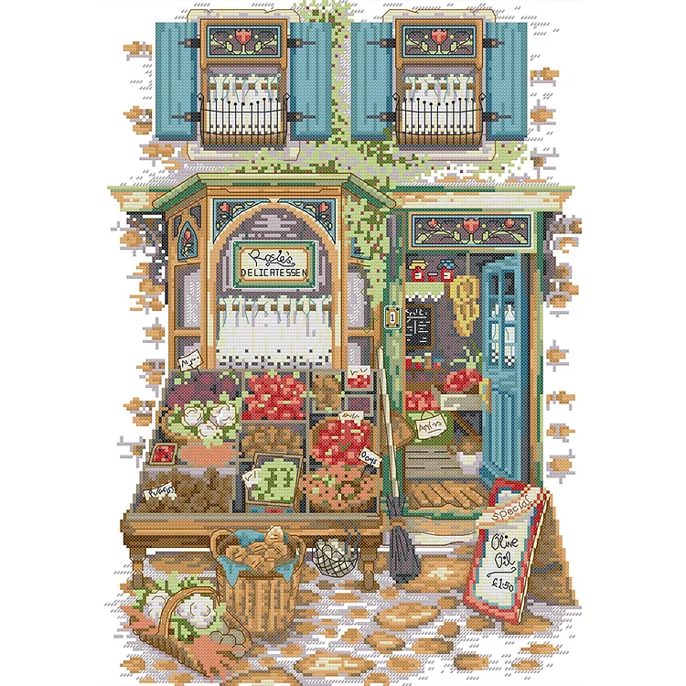 Joy Sunday Fruit Shop - 14CT Printed Cross Stitch - 34*47cm(Canvas)