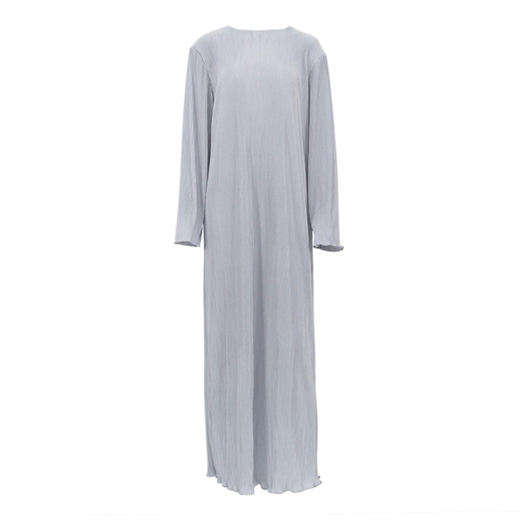 Ootddress Casual Loose Female Long Dress Long Sleeve Basic Solid High Streetwear White Summer For Women Fashion Maxi Dress Outfits