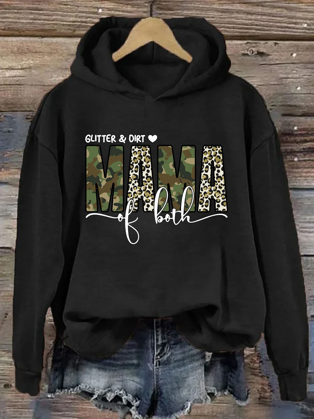 Glitter And Dirt Mama Of Both Hoodie
