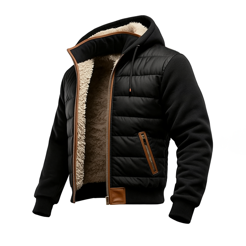 Men's New Autumn/winter Down Jacket With Suede Trim-inspireuse