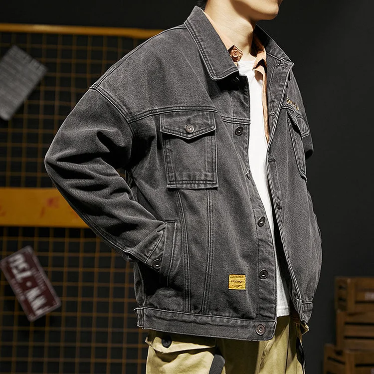 Denim Shirts Denim Jacket Men's Spring and Autumn Tops Loose