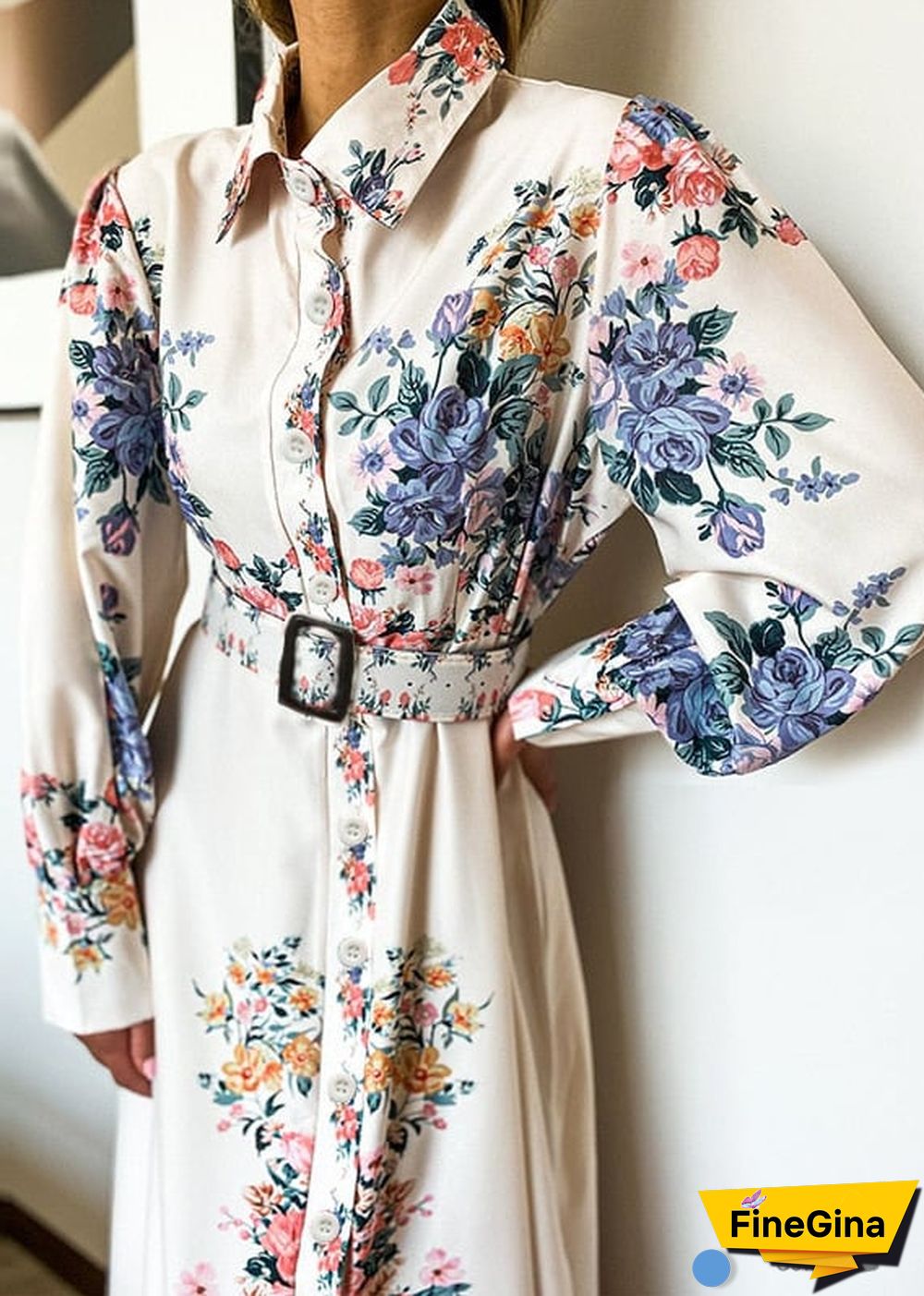 White Floral Print Boho Maxi Dress Journee
