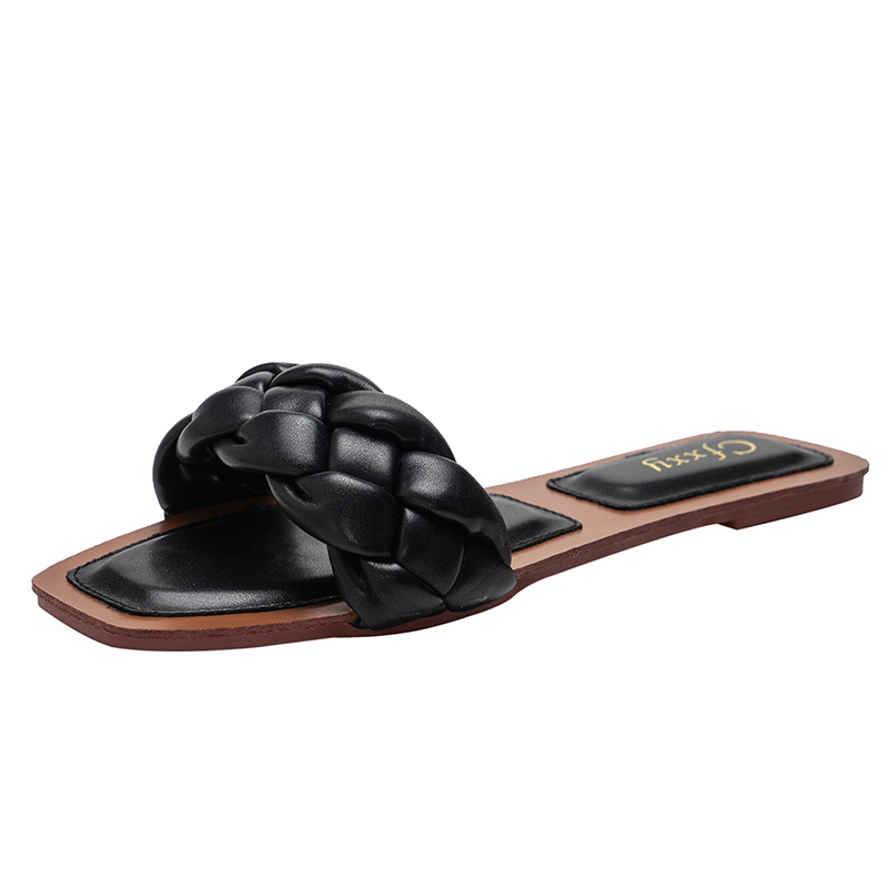 Fashionable woven casual outer wear slippers-Neogeekshirts:luchamp