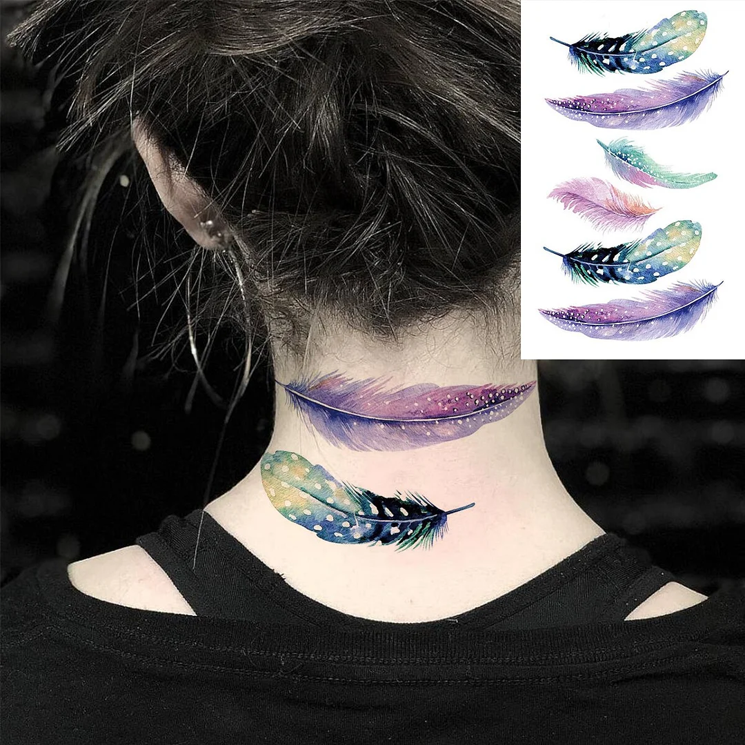 Sdrawing Moon Butterfly Flower Peony Bird Temporary Tattoos For Kids Women Lavender Fake Tattoo Body Art Decoration Tatoo Paper
