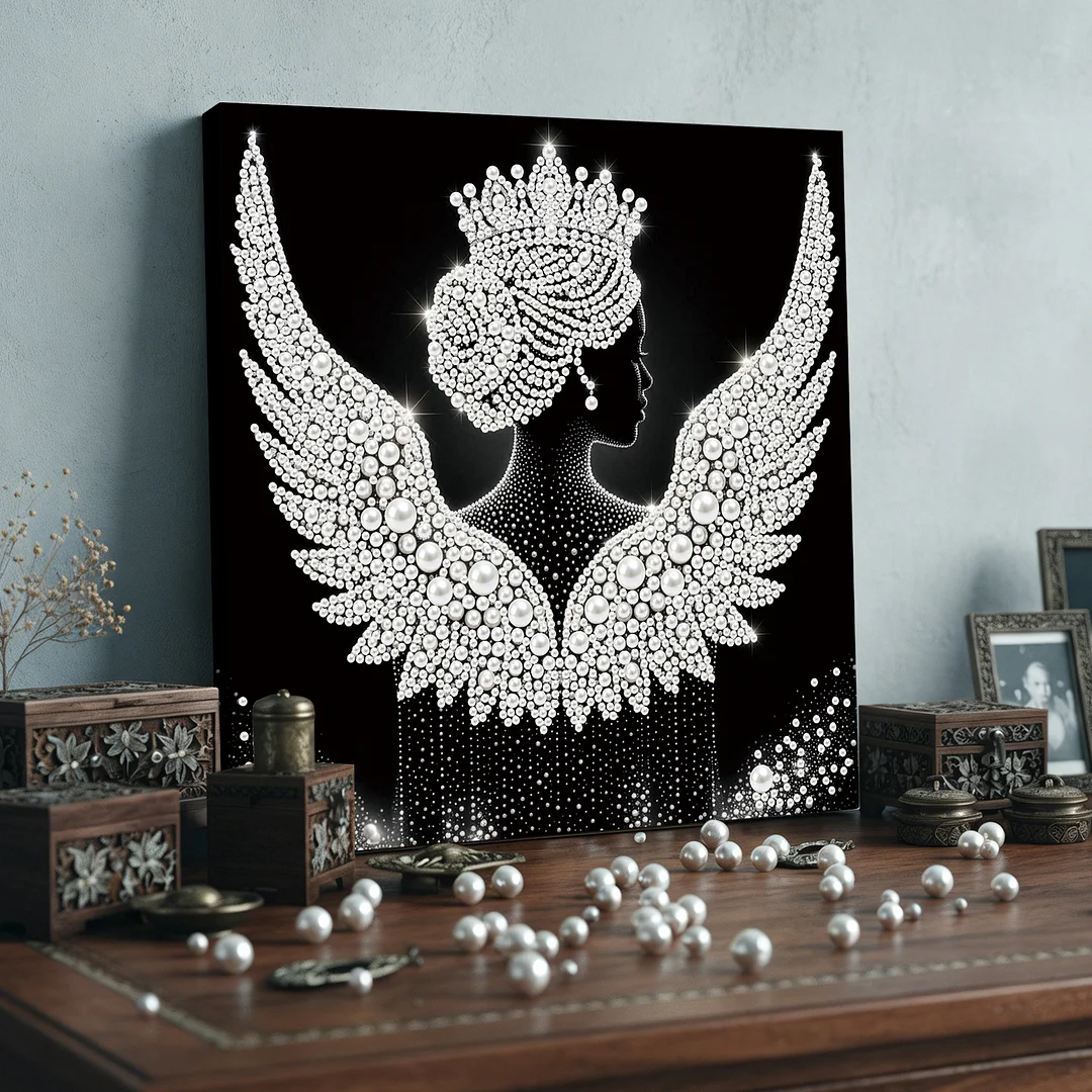 Angel - DIY Pearl Diamond Art Kit With Frame 25*25cm