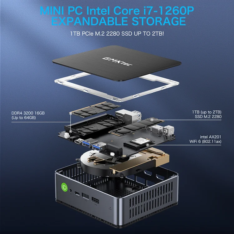 Fortov bliver nervøs Øst Timor 12th Gen Intel Core ™ i7 1260P Mini PC--NucBox K3