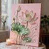 Pink Lotus DIY Perlen-Malset f&uuml;r Wanddekoration f&uuml;r Erwachsene 40x50 cm mit Rahmen