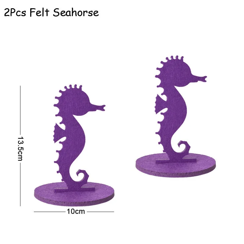 2Pcs Little Mermaid Theme Party Decorations DIY Felt Coral Table Ornament Under the Sea Girl Birthday Party Supplies Baby Shower