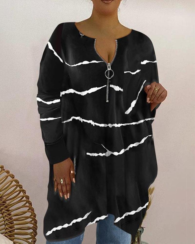 Woman's Printed Casual Long Sleeve T-shirt-05