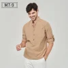 Men's Pure Cotton Stand Collar Linen Shirt