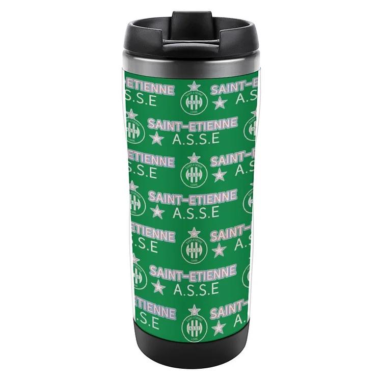 AS Saint-Étienne Tasse À Café En Acier Inoxydable Tasse Isolante Travel Mug Avec Couvercle