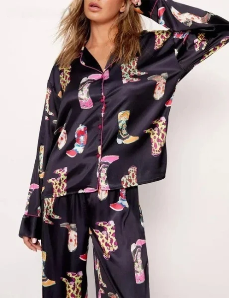 Cowboy Boot Printed Pajama Set