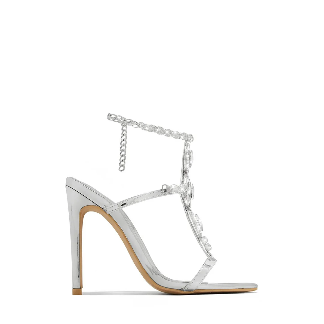 Yyvonne New Heavy Industry Gold Diamond Gemstones And Water Drills And Exposed Sandals Women's Summer High Heels