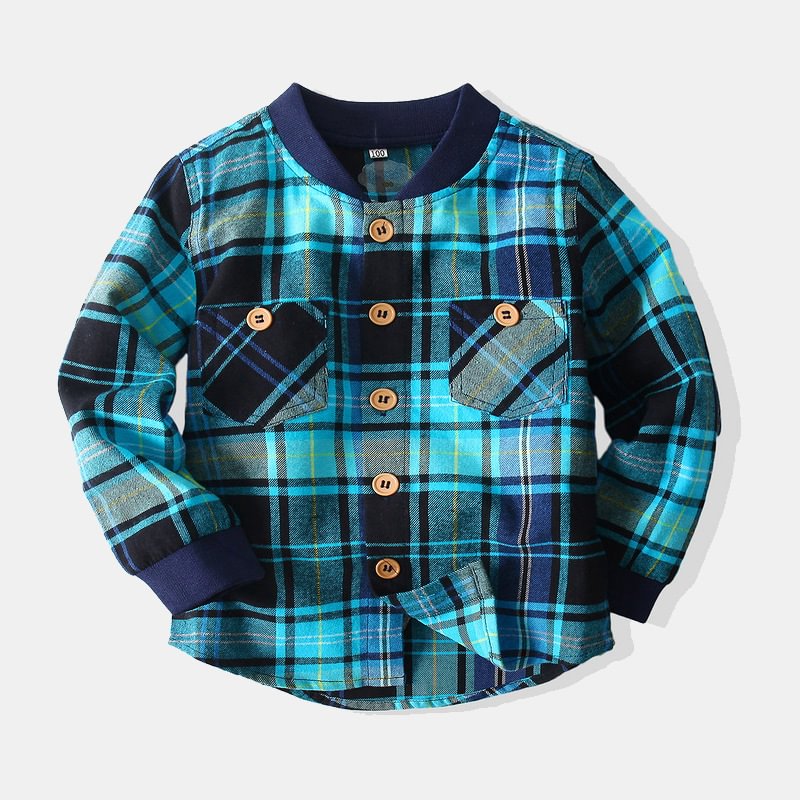 【2Y-9Y】Boys Plaid Long Sleeve Shirt / [viawink] /