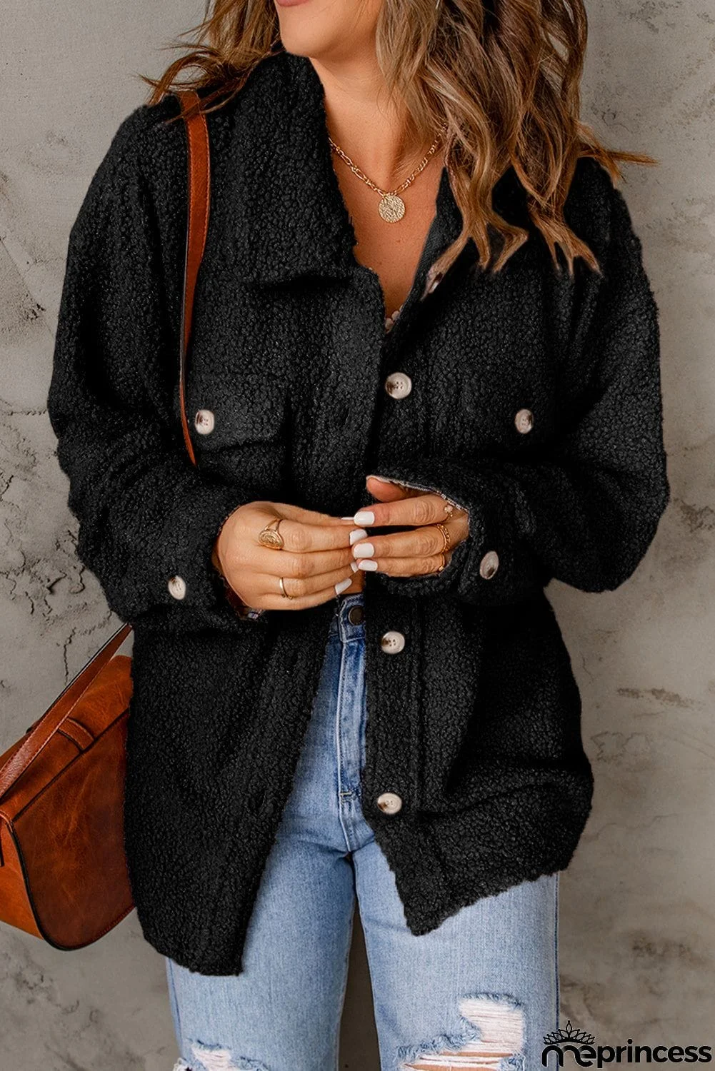 Flap Pockets Button Front Jacket