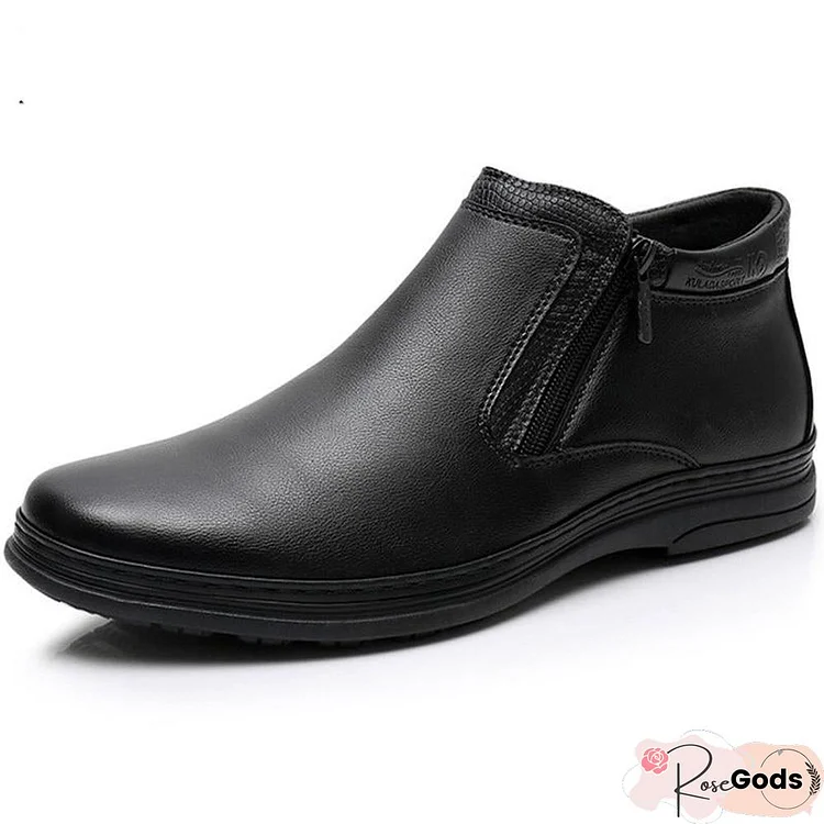 Men Shoes Cow Suede Ankle Boots Men's Double Zipper Side Casual Boots Men's Walking Comfortable Shoes