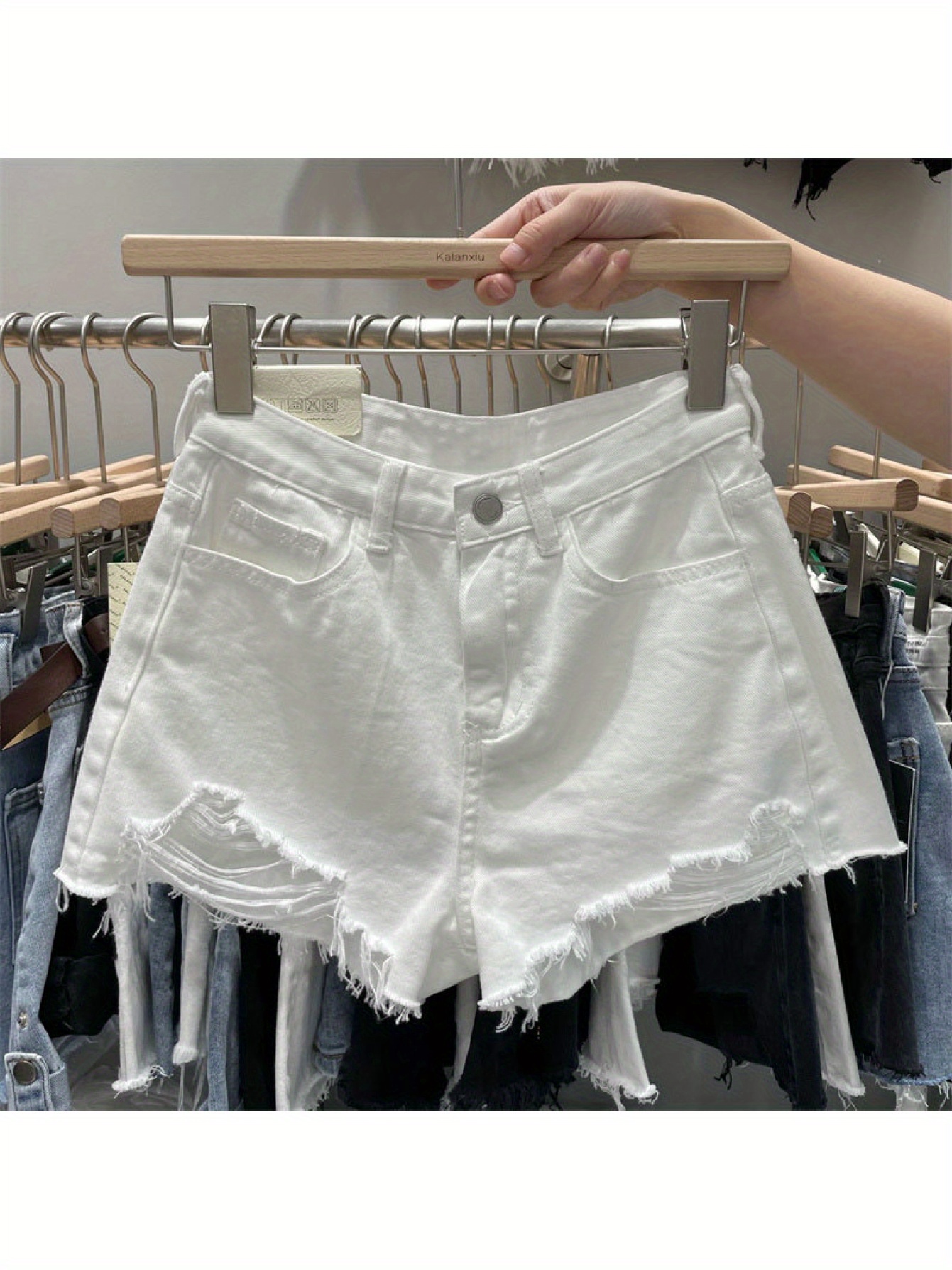 Raw Edge Denim Shorts Female Online Influencer Ins Style New Large Size Plump Loose Korean Style A- Line Ripped Hot Pants Summer | IFYHOME