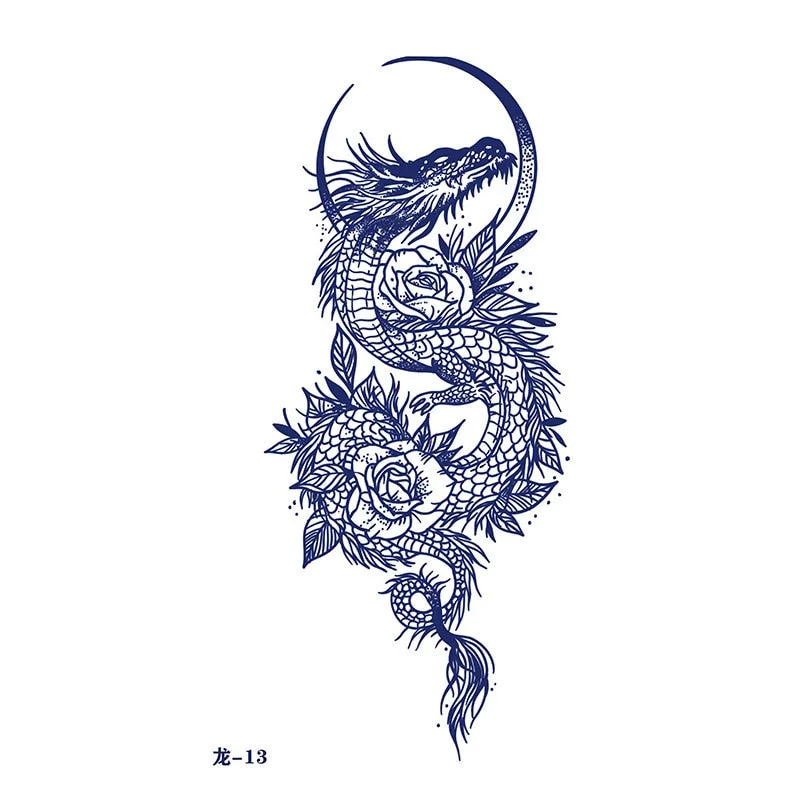 Dragon Juice Ink Tatouage Semi Permanent Temporary Tattoo Stickers Waterproof Lasting Tatuajes Temporales Hombre Art Fake Tattoo