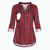 Maternity Nursing 3/4 Rolled Sleeve Tunic Blouses Breastfeeding Tops