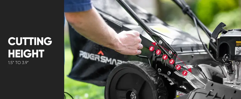 Product Introduction of (TikTokShopBacktoSchool)PowerSmart Self Propelled Gas Lawn Mower. 22 in. 170cc OHV Engine 3-in-1 Rear Wheel Drive. High Wheels. 6-Position Height Adjustment. Black.Great for Lawn Business(V8622S) 2