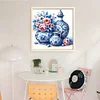 Blue And White Porcelain And Flowers-11CT Stamped Cross Stitch 40*40cm/15.75*15.75in