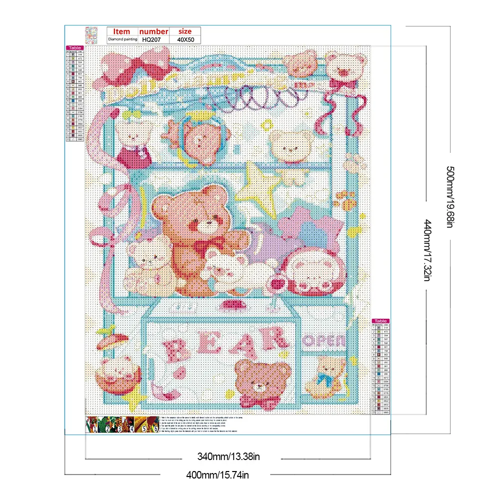 Full Round Diamond Painting 40*50cm - Cute Cartoon Bear Locker