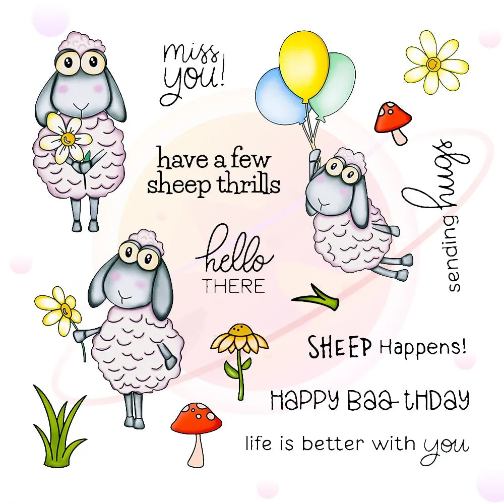 New Flower Sheep Metal Cutting Dies and Clear Stamp Template for DIY Scrapbooking Photo Album Craft Paper Card Making Decorative