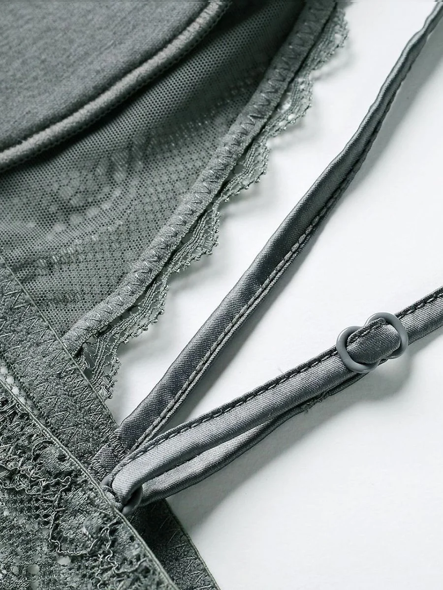 French sexy triangle cup underwear set without steel ring