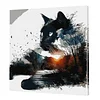 Framed Cat Scenery Silhouette-Paint by Numbers Acrylic Painting 40*40cm(HOT)