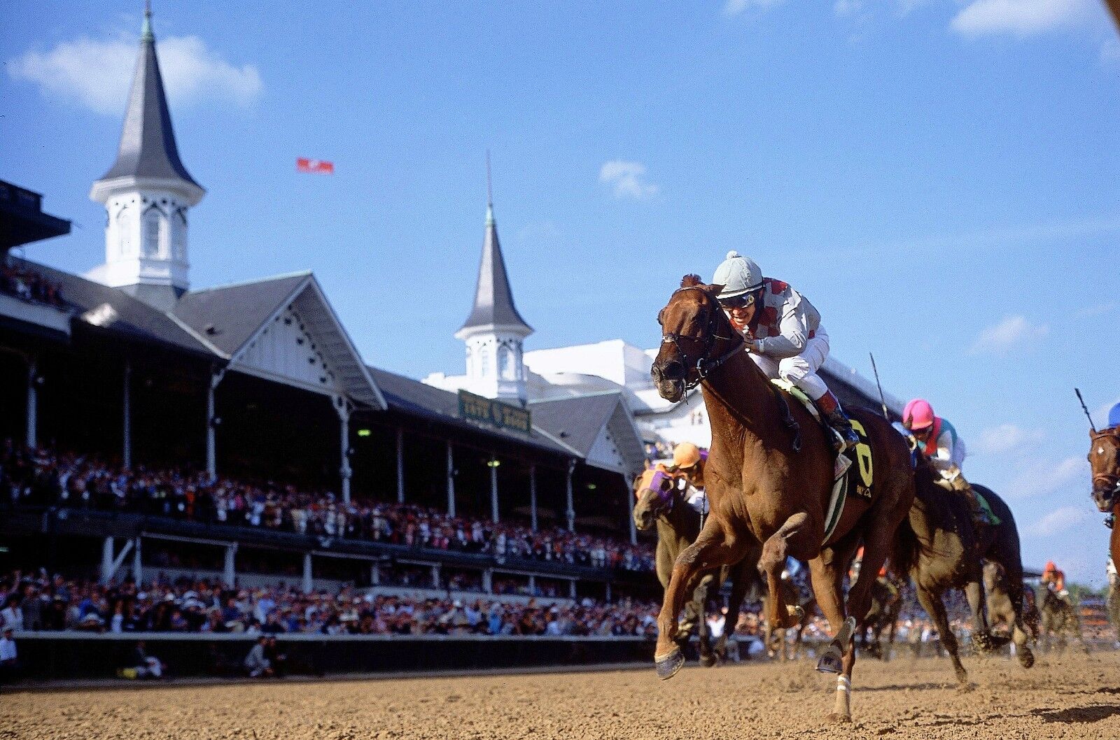 2003 Funny Cide Jose Santos Kentucky Derby Horse Racing 8x10 Photo Poster painting Barclay Tagg