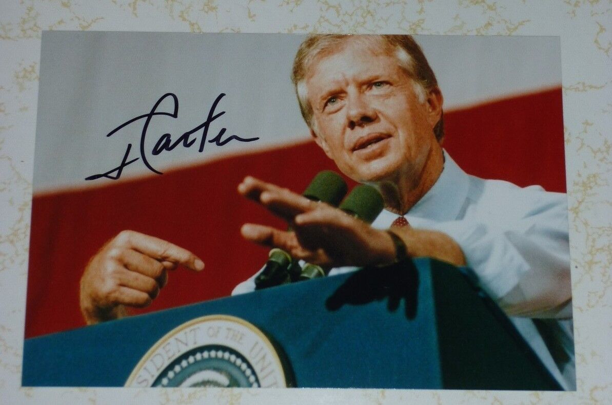 President Jimmy Carter auto Photo Poster painting signed autograph Nobel Peace Prize USA Georgia