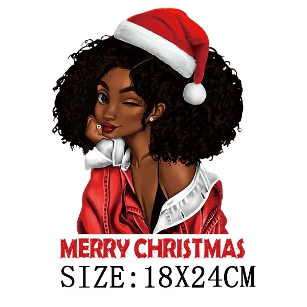Beautiful Christmas Gift Thermal Sticker On Clothes DIY T-shirt Washable Iron On Patch For Clothing Christmas Design Patch Decor