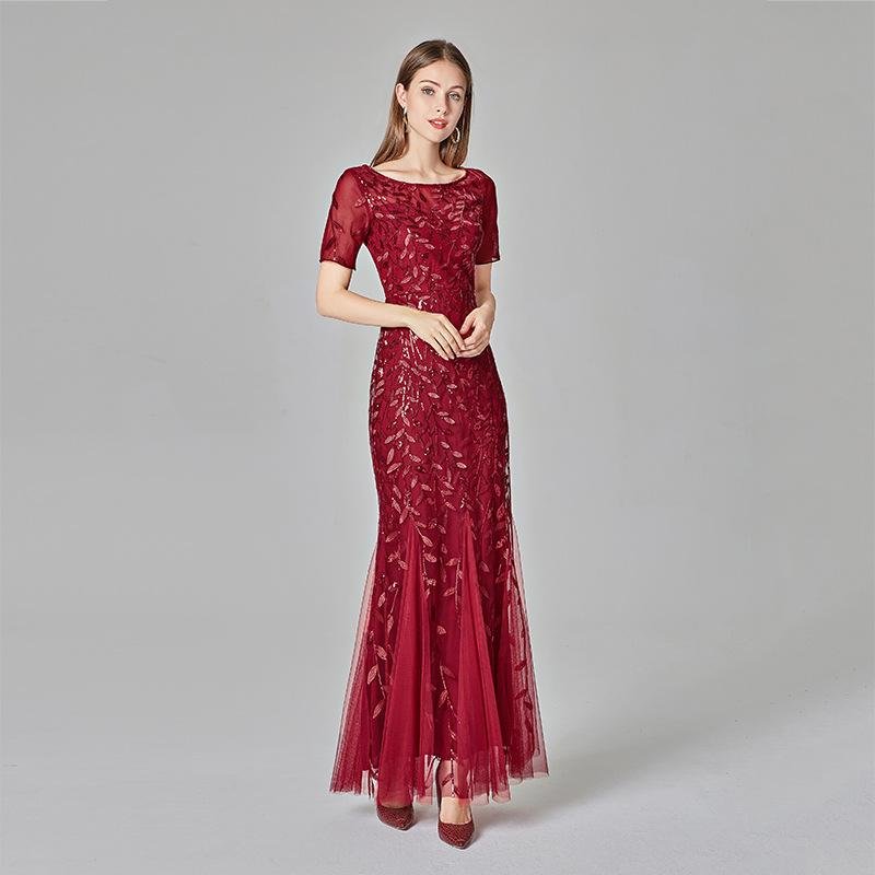 Banquet Host Evening Dress Fishtail Dress Woman Black Dresses | EGEMISS